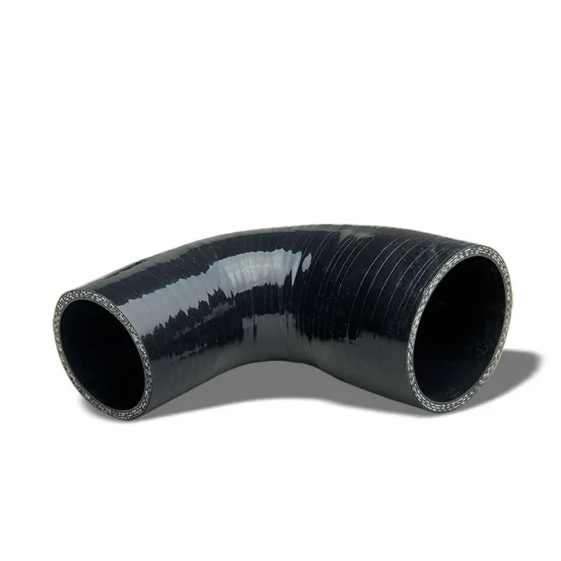 Black 3Ply Silicone 2.25"-2.50" 90 Degree Reducer Hose For Turbo/Intercooler 1