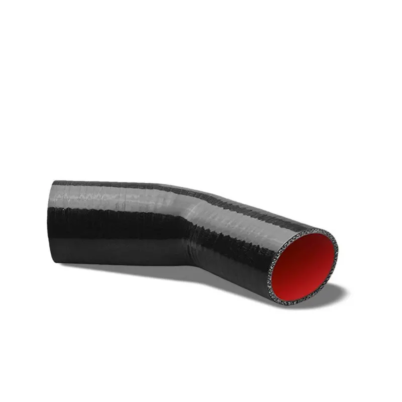 Black-Red 3Ply Silicone 2.25"-2.75" 45 Degree Reducer Hose For Turbo/Intercooler 1