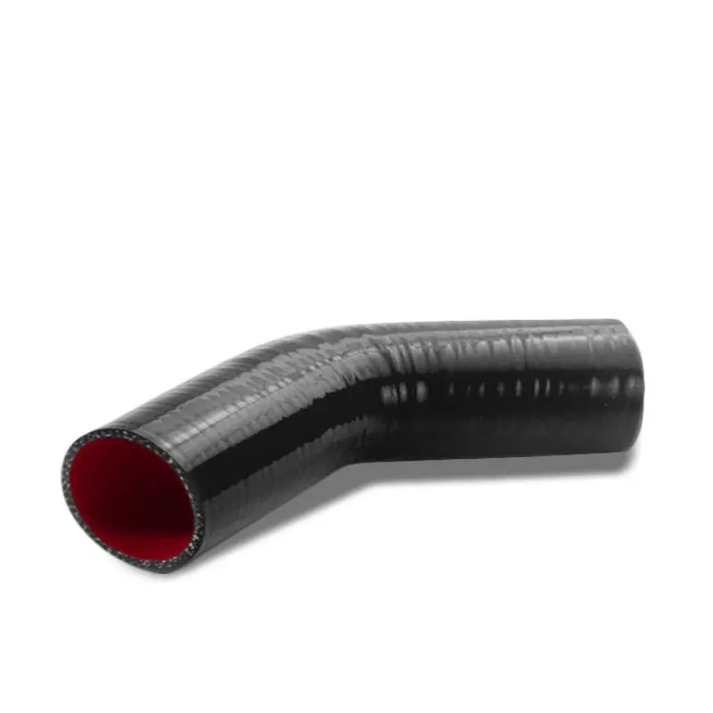 Black-Red 3Ply Silicone 2.25" 45 Degree Coupler Hose For Turbo/Intercooler 1