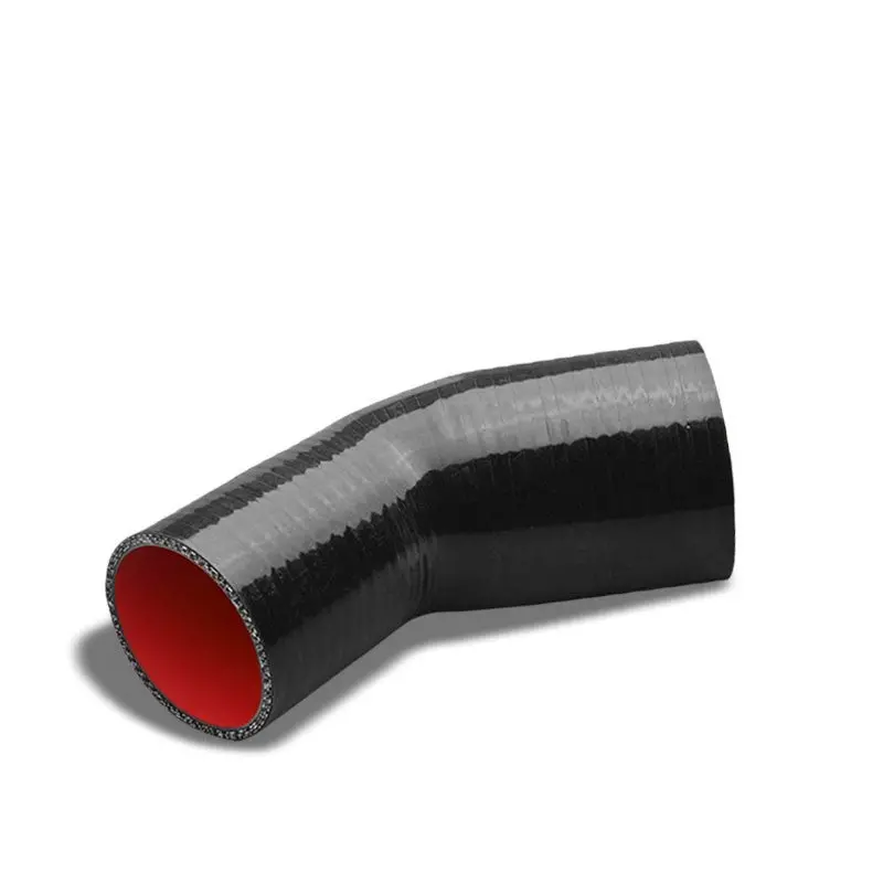 Black-Red 3Ply Silicone 2.50"-2.75" 45 Degree Reducer Hose For Turbo/Intercooler 1