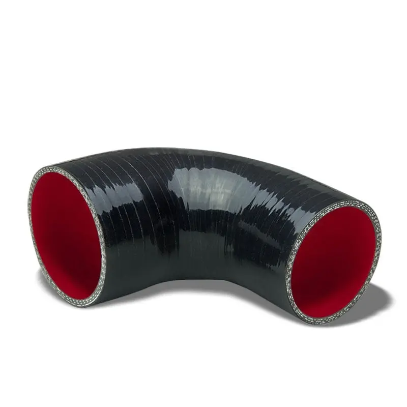 Black-Red 3Ply Silicone 2.50"-2.75" 90 Degree Reducer Hose For Turbo/Intercooler 1