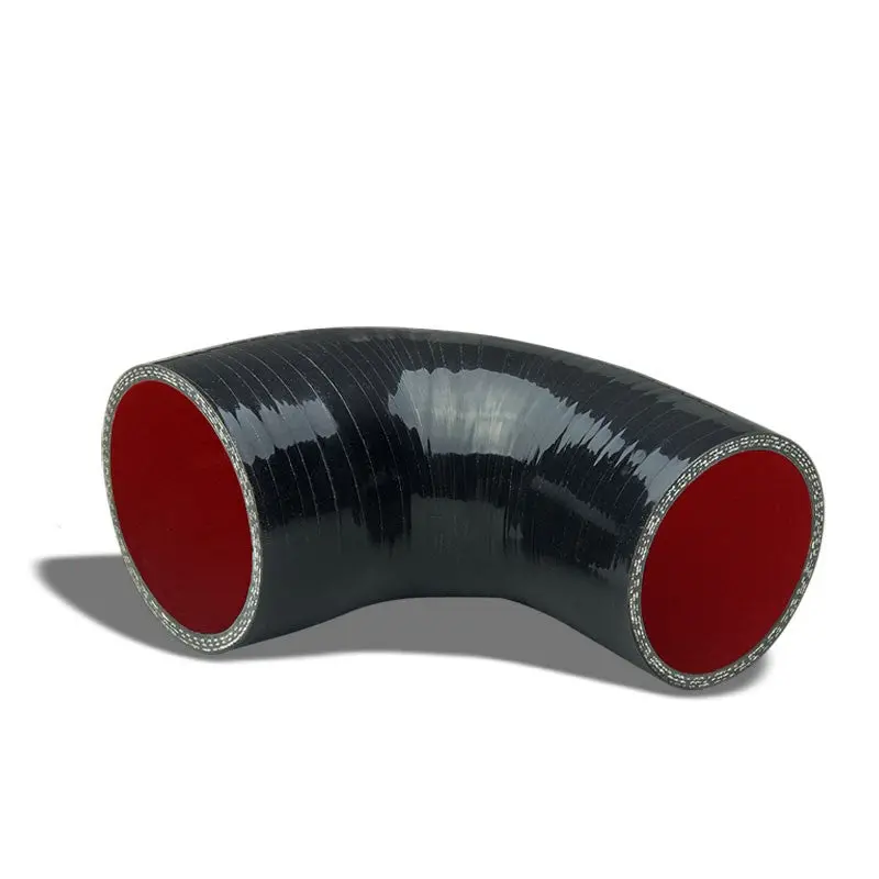 Black-Red 3Ply Silicone 2.50"-3.00" 90 Degree Reducer Hose For Turbo/Intercooler 1