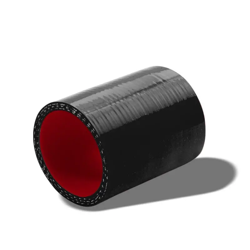 Black-Red Silicone 2.50" 3-Ply Straight Turbo/Intake/Intercooler Coupler Hose 1