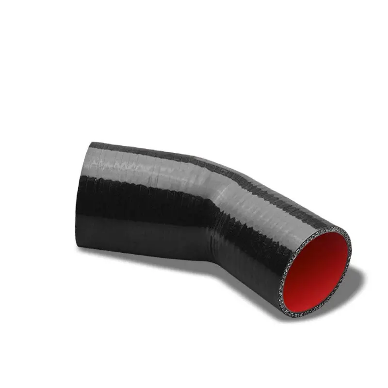 Black-Red 3Ply Silicone 2.75"-3.00" 45 Degree Reducer Hose For Turbo/Intercooler 1