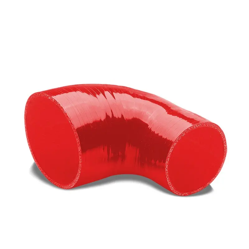Red 4-Ply Nylon Silicone 3.00"-3.50" 90 Degree Reducer Hose For Turbo/Intake 1