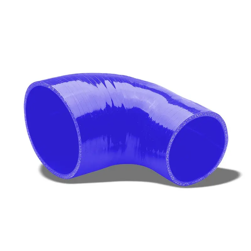 Blue 4-Ply Nylon Silicone 3.00"-4.00" 90 Degree Reducer Hose For Turbo/Intake 1