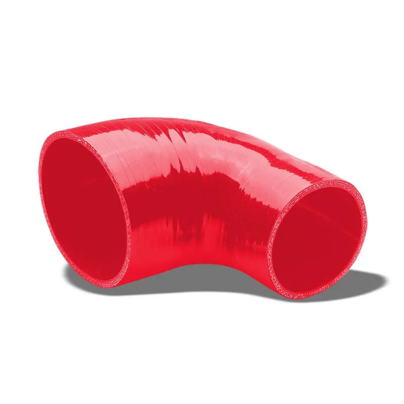 Red 4-Ply Nylon Silicone 3.00"-4.00" 90 Degree Reducer Hose For Turbo/Intake 1