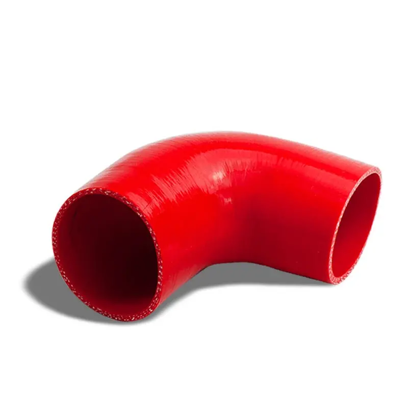 Red Silicone 3" 3-Ply 90 Degree Elbow Coupler Hose For Turbo/Intake/Intercooler 1