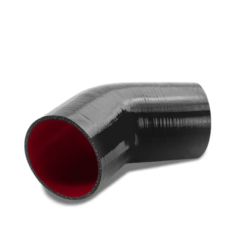 Black/Red 4-Ply Nylon Silicone 3.50" 45 Degree Coupler Hose For Turbo/Intake 1