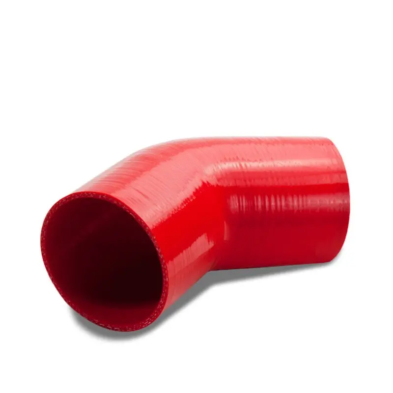 Red Silicone 3.50" 3-Ply 45 Degree Elbow Coupler Hose For Turbo/Intercooler 1