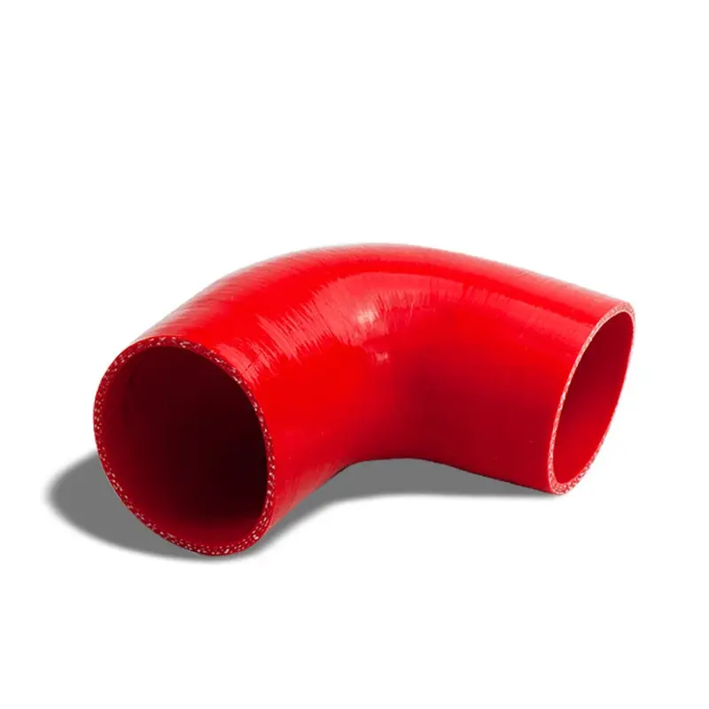 Red Silicone 3.50" 3-Ply 90 Degree Elbow Coupler Hose For Turbo/Intercooler 1