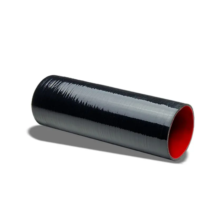 Black-Red 3Ply Silicone 3.75" 8" Long Straight Hose For Turbo/Intake/Intercooler 1