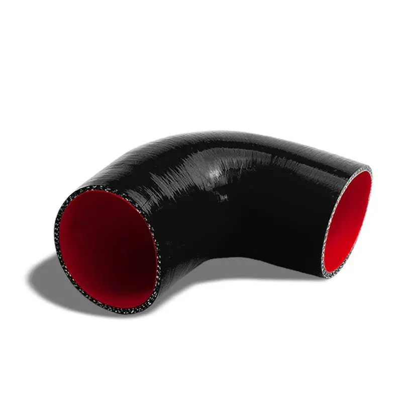 Black-Red Silicone 3.75" 3-Ply 90 Degree Elbow Hose For Turbo/Intake/Intercooler 1