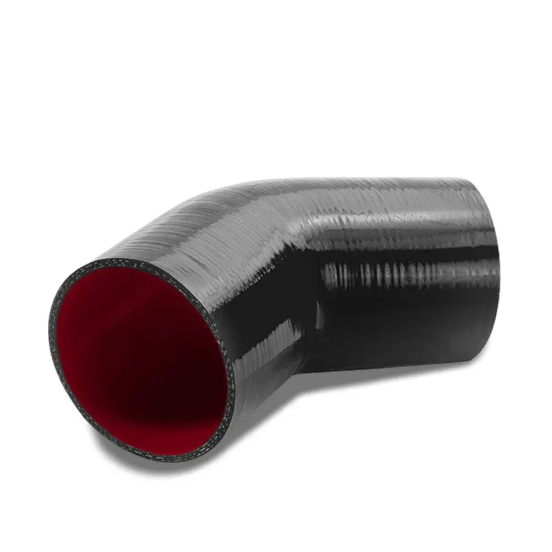 Black-Red Silicone 4" 3-Ply 45 Degree Elbow Hose For Turbo/Intake/Intercooler 1