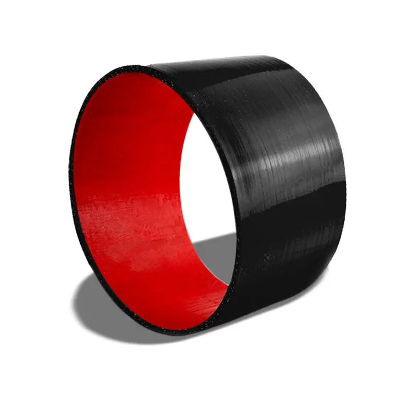Black/Red Silicone 5" 3-Ply Straight Turbo/Intake/Intercooler Pipe Coupler Hose 1