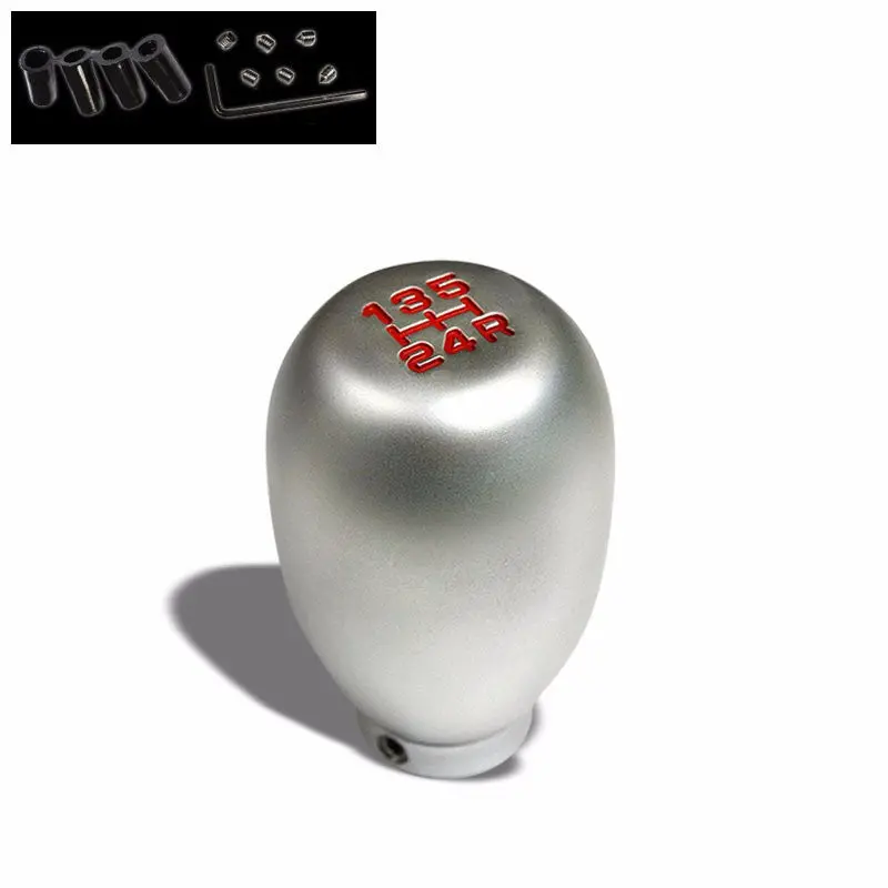 Universal Silver Racing 1.5" Thread 5-Speed Manual Transmission Shift Knob For Honda/Acura 1