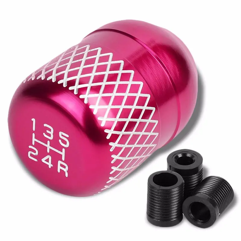 M8/M10/M12 Thread Pink 5-Speed Mt Aluminum Netted Design Short Throw Racing Shift Knob+Reverse 1