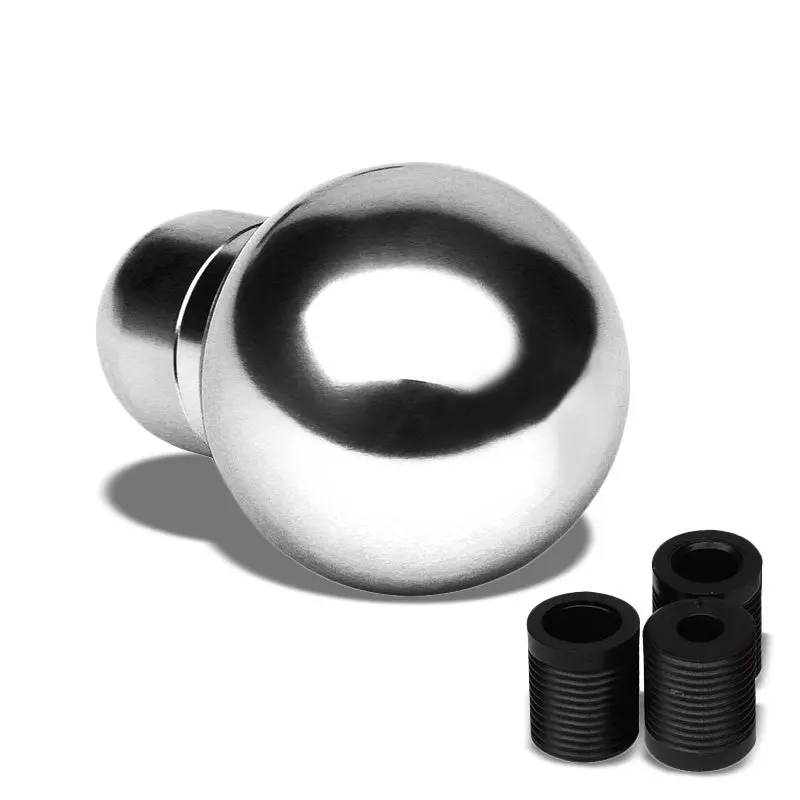 Chrome Clear Shift Pattern Mt Round Race Shifter Knob+M8/M10/M12 Thread Adapter 1