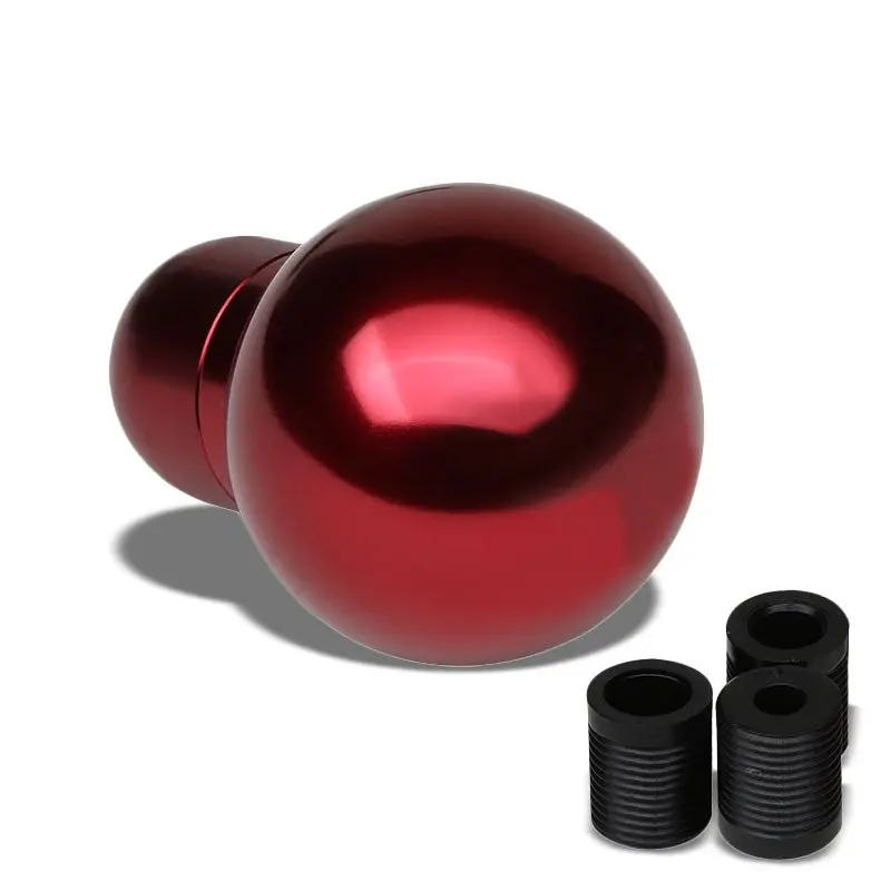 Red Clear Shift Pattern Mt Round Racing Shifter Knob+M8/M10/M12 Thread Adapter 1