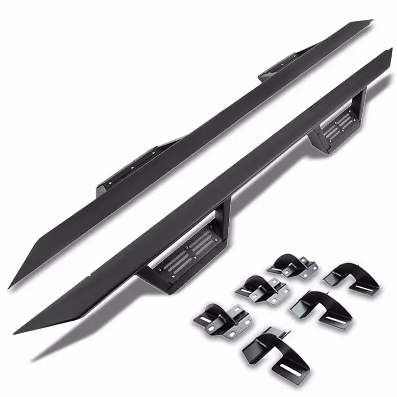 (Step-Down Black) Running Board Nerf Bar For 15+ Ford F-150/17+ F-250 F-350 Super Duty [Extended Cab] 1