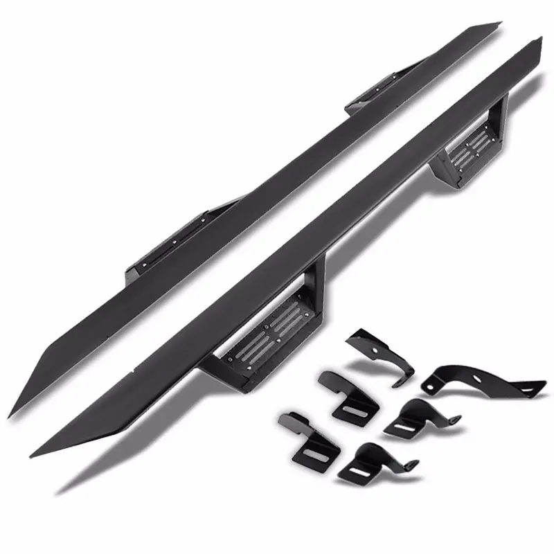 (Step-Down Black) Running Board Nerf Bar For 05-22 Toyota Tacoma [Crew Cab] 1
