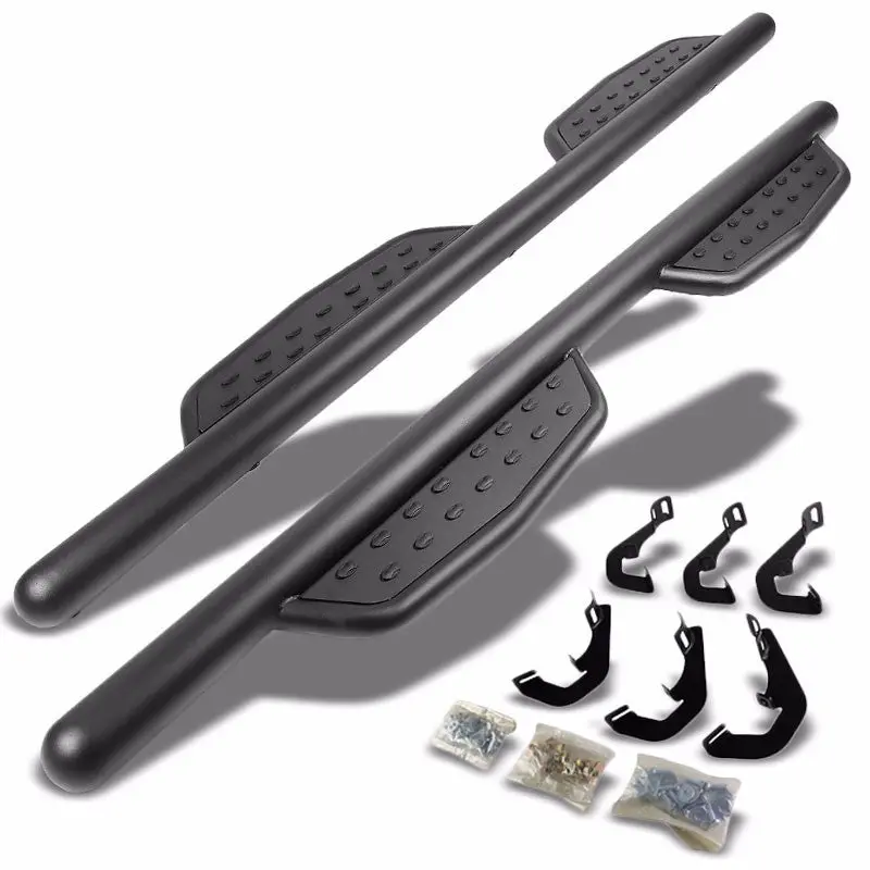 (Straight Sidestep Black) Running Board Nerf Bar For 07-18 Silverado Sierra 1500/07-19 2500 3500 Hd [Extended Cab] 1