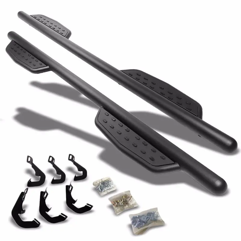 (Straight Sidestep Black) Running Board Nerf Bar For 07-18 Silverado Sierra 1500/07-19 2500 3500 Hd [Crew Cab] 1