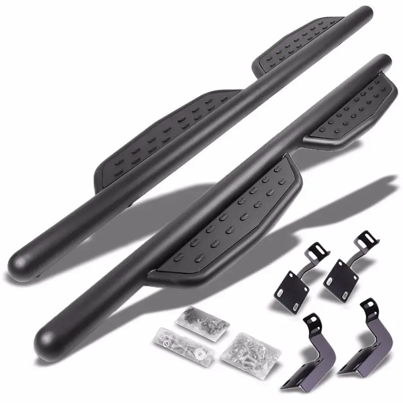 (Straight Sidestep Black) Running Board Nerf Bar For 99-16 Ford F-250/350/450/550 Super Duty (Phn131) [Extended Cab] 1