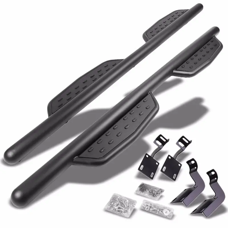 (Straight Sidestep Black) Running Board Nerf Bar For 99-16 Ford F-250/350/450/550 Super Duty (Phn131) [Crew Cab] 1