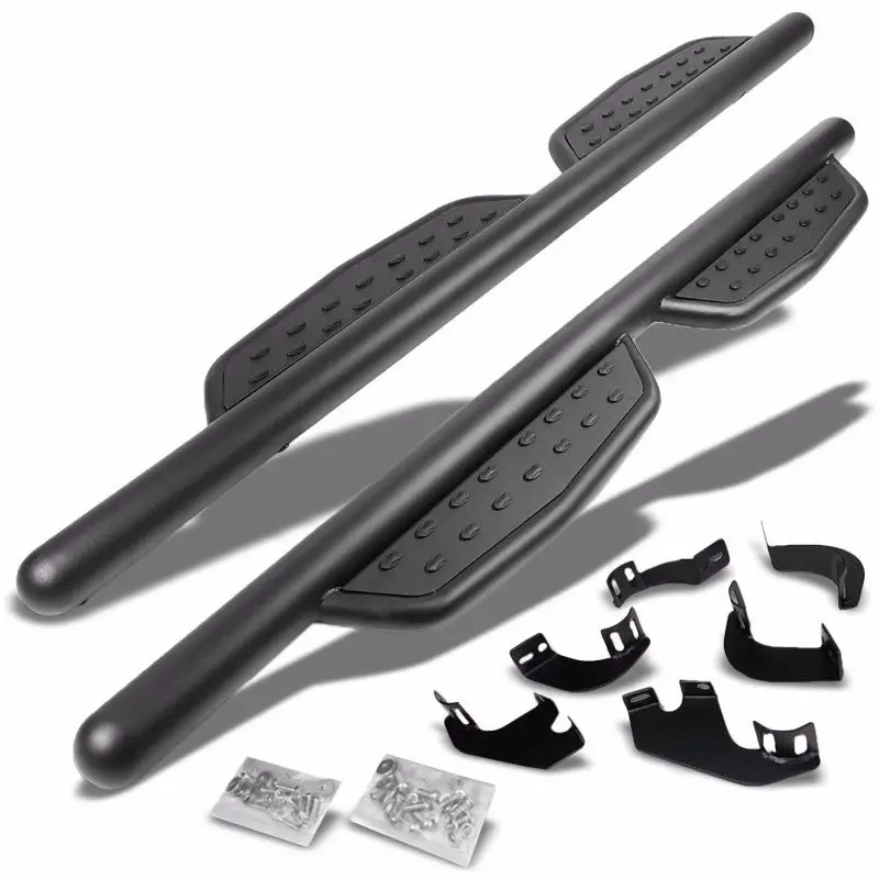 (Straight Sidestep Black) Running Board Nerf Bar For 05-22 Toyota Tacoma [Extended Cab] 1