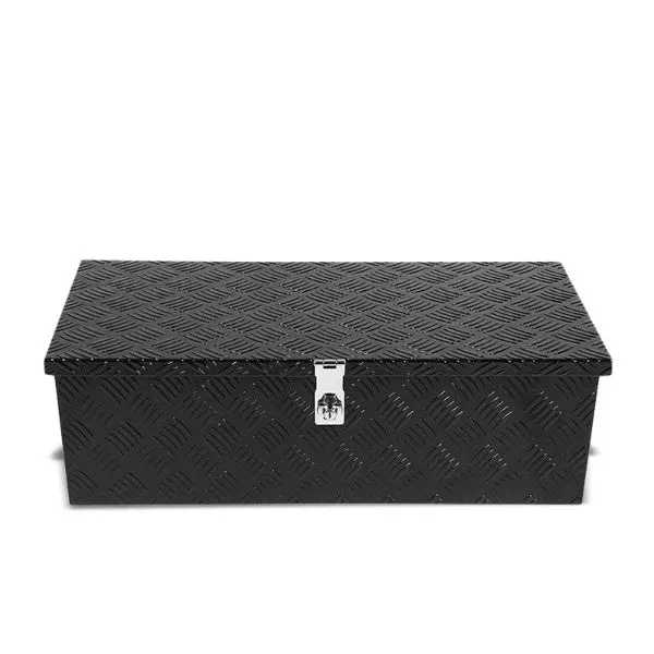 30"X13"X10" Black Pickup/Trailer Trunk Bed Utility Storage Flat Tool Box+Lock 1