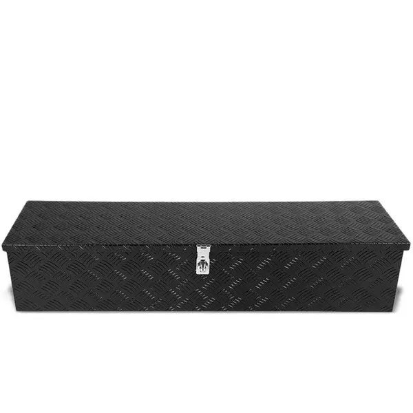 49.5"X13"X10" Black Pickup/Trailer Trunk Bed Utility Storage Flat Tool Box+Lock 1