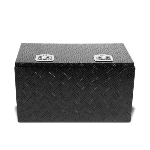 30"X18"X17" Black Pickup/Trailer Trunk Bed Utility Storage Flat Tool Box+Lock 1