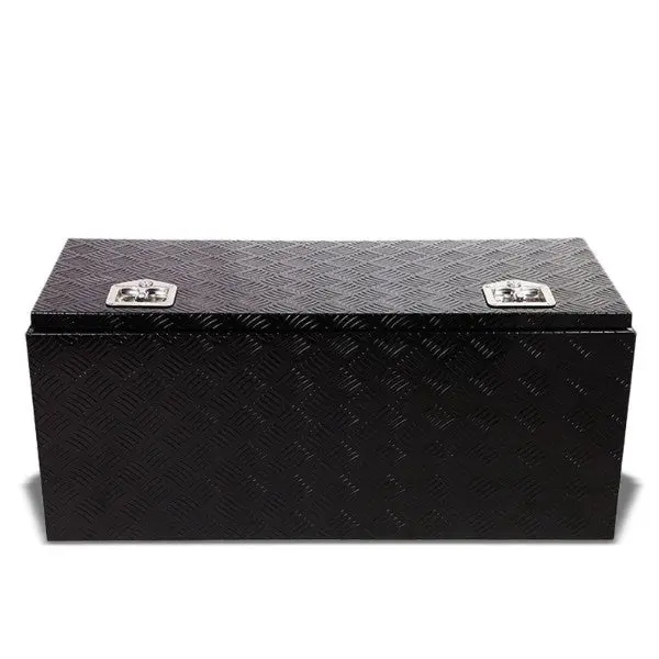 36"X18"X17" Black Pickup/Trailer Trunk Bed Utility Storage Flat Tool Box+Lock 1