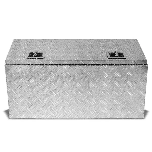 42"X18"X17" Alu Truck/Pickup/Trailer Trunk Utility Storage Flat Tool Box+Lock 1