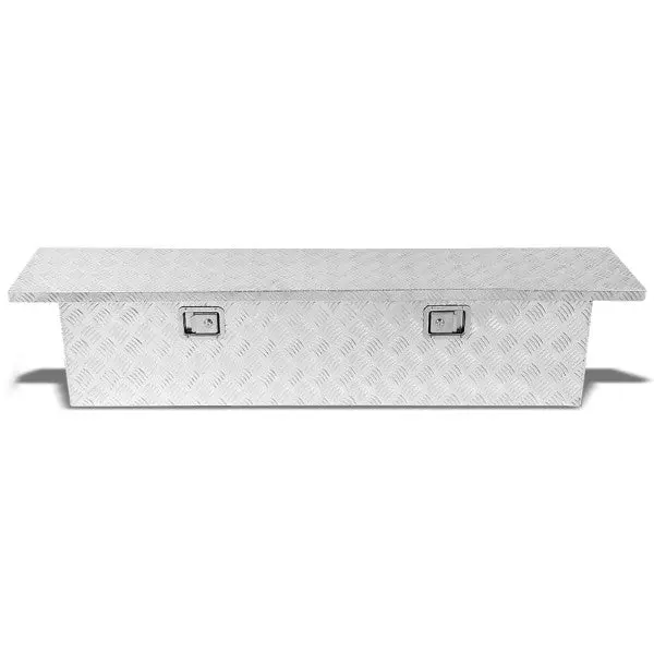 60"X12"X14" Alu Truck/Pickup/Trailer Trunk Utility Storage Flat Tool Box+Lock 1