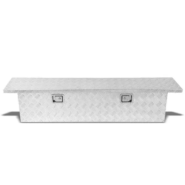 63"X12"X14" Alu Truck/Pickup/Trailer Trunk Utility Storage Flat Tool Box+Lock 1