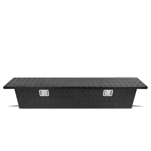 69"X11.5"X13" Black Pickup/Trailer Trunk Bed Utility Storage Flat Tool Box+Lock 1