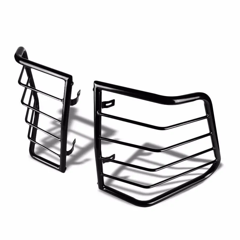 Black Coated Steel Tail Light/Lamp Cage Guard For Jeep 05-10 Grand Cherokee 1