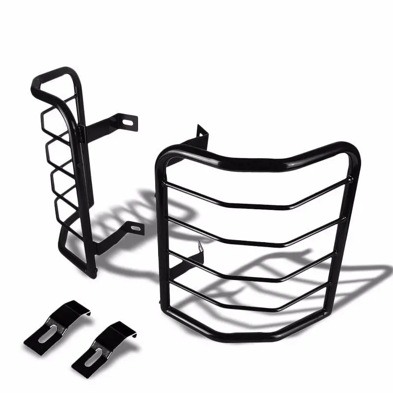 Black Coated Steel Tail Light/Lamp Cage Guard Cover For Jeep 08-13 Liberty 1