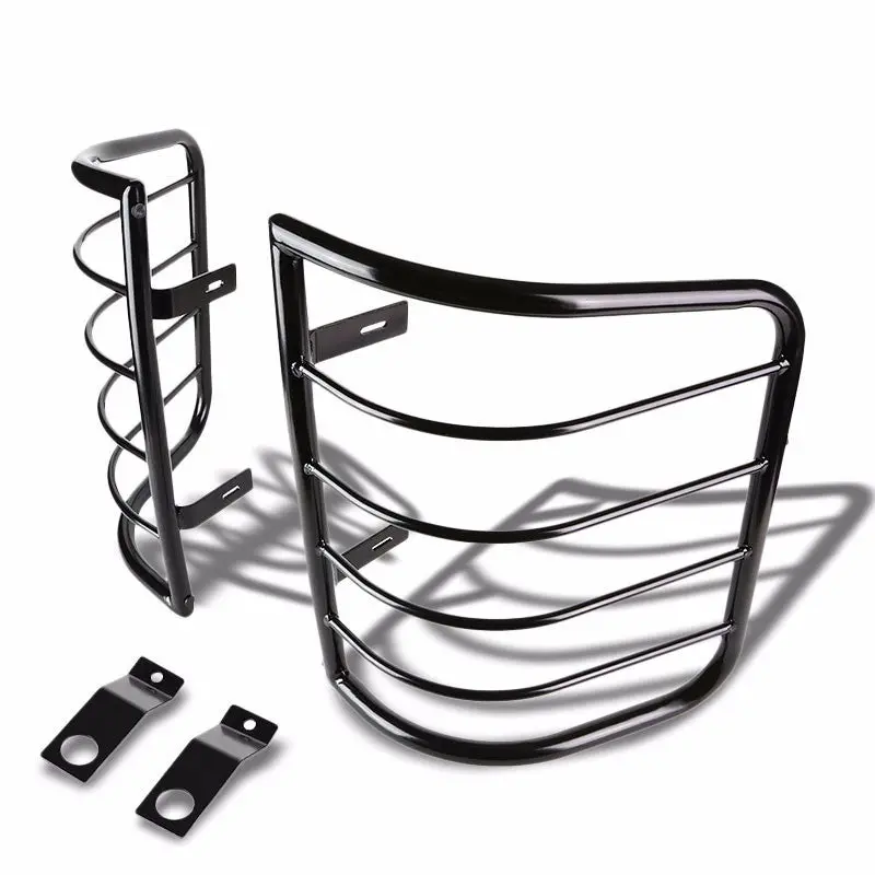 Black Coated Steel Tail Light/Lamp Cage Guard For Chevy 07-14 Silverado/Sierra 1