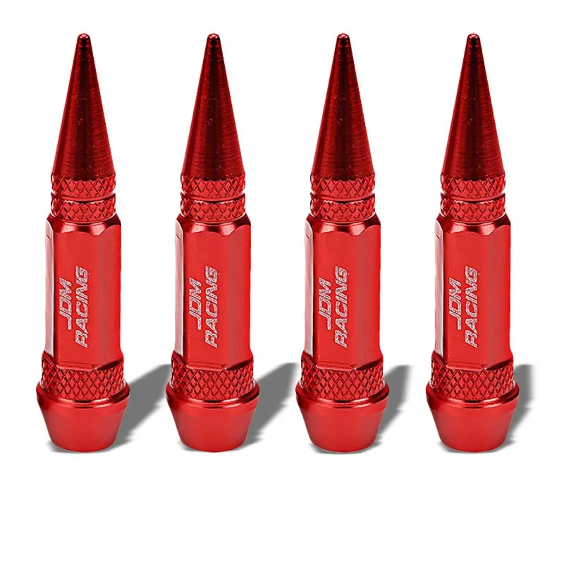 Bfc Universal Fit 60Mm Height Red Spike Tire Wheel Rim Valve Air Stems Cap Cover 1