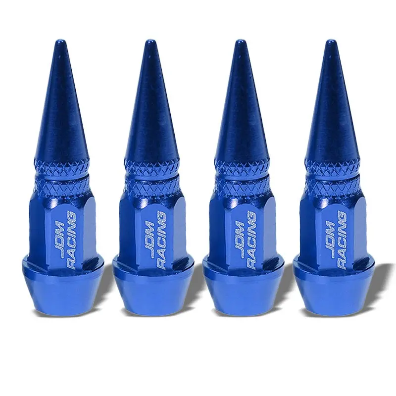 Bfc Universal 45Mm Height Blue Spike Tire Wheel Rim Valve Air Stems Cap Cover 1