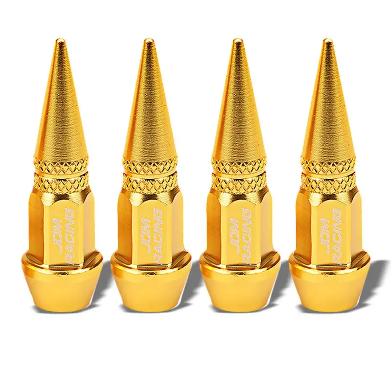 Bfc Universal 45Mm Height Gold Spike Tire Wheel Rim Valve Air Stems Cap Cover 1