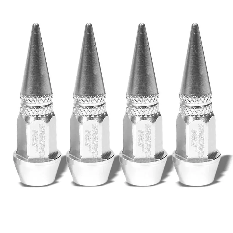 Bfc Universal 45Mm Height Silver Spike Tire Wheel Rim Valve Air Stems Cap Cover 1