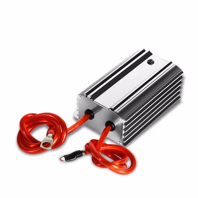 Silver Universal High Efficiency Car Voltage Battery Cable Stabilizer Regulator+Mounting Plate 1