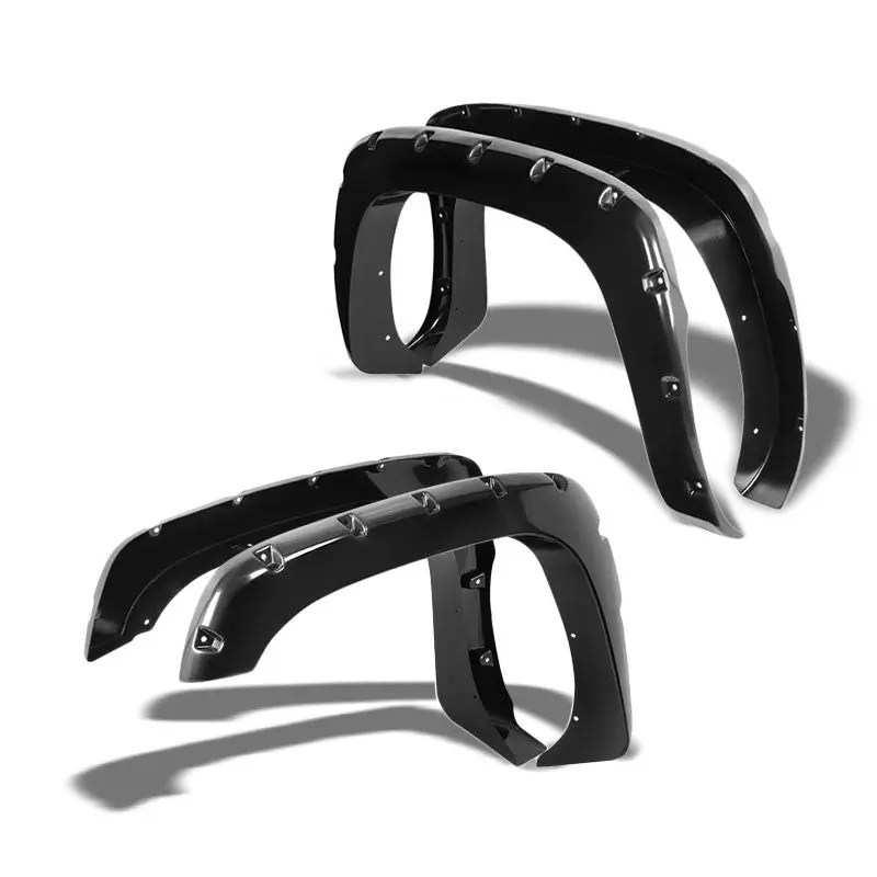 Black Pocket-Rivet Wheel Fender Flare For 03-06 Silverado 2500 78.7"/97.6" Bed 1