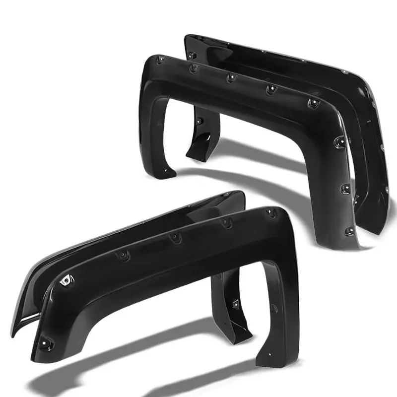 Black Pocket-Rivet Wheel Fender Flares Guard For 14-17 Silverado 1500 69.3" Bed 1