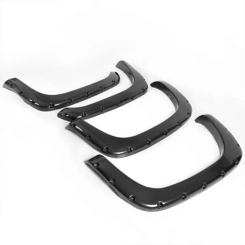 Black Pocket-Rivet Wheel Fender Flares For 99-02 Silverado 1500 78.7"/97.6" Bed 2