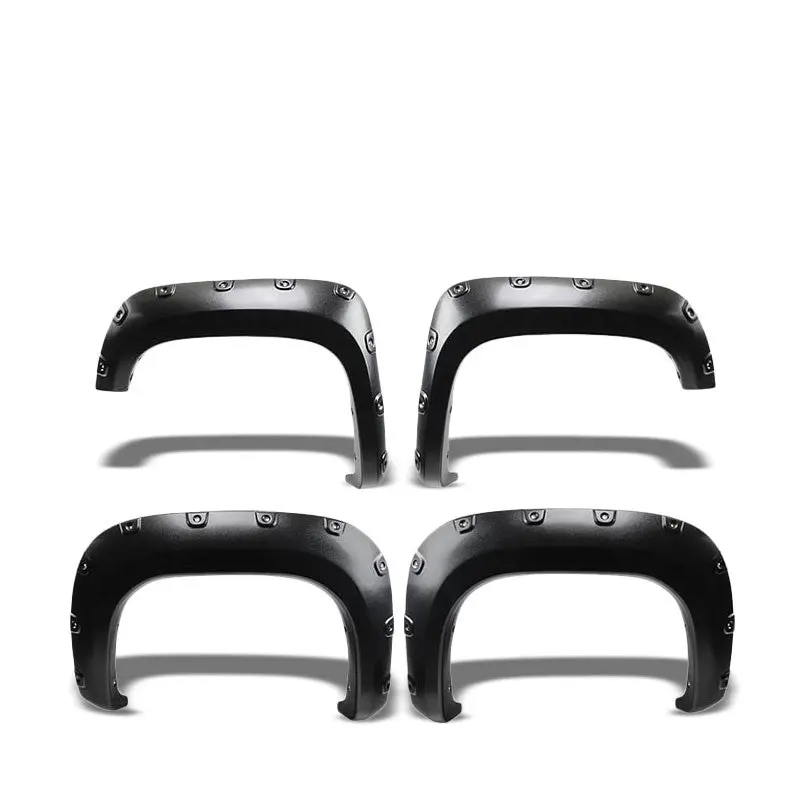 Texture Blackpocket-Riveted Wheel Fender Flare For 07-13 Sierra 1500 69.3" Bed 1